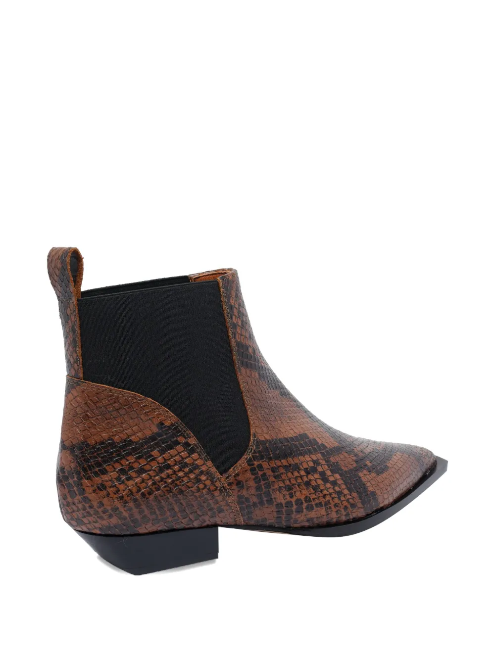 Angel Alarcon Snakeskin Pointed-toe Ankle Boots In Brown
