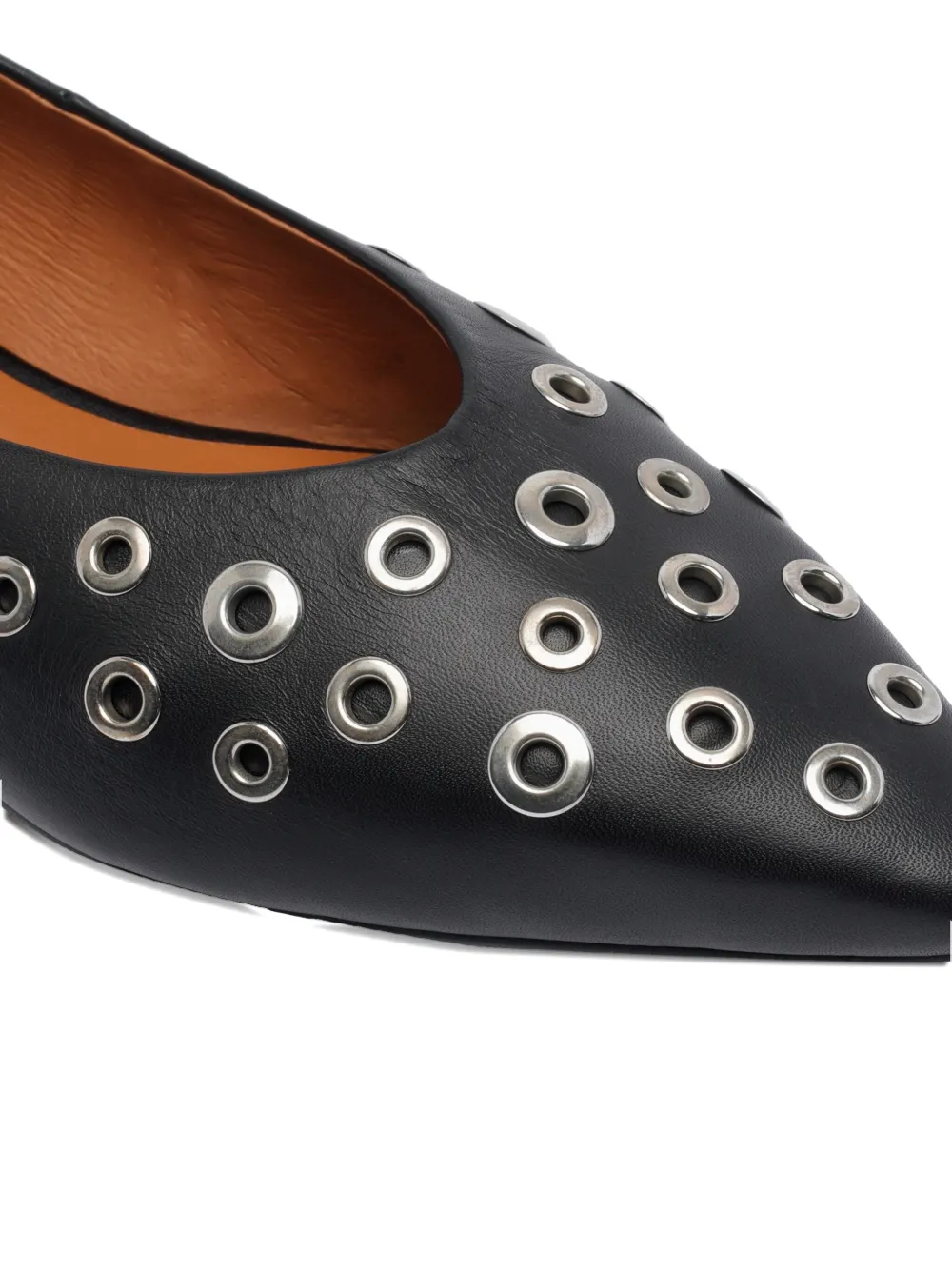 ANGEL ALARCON eyeleted pointed-toe ballet flats - Zwart