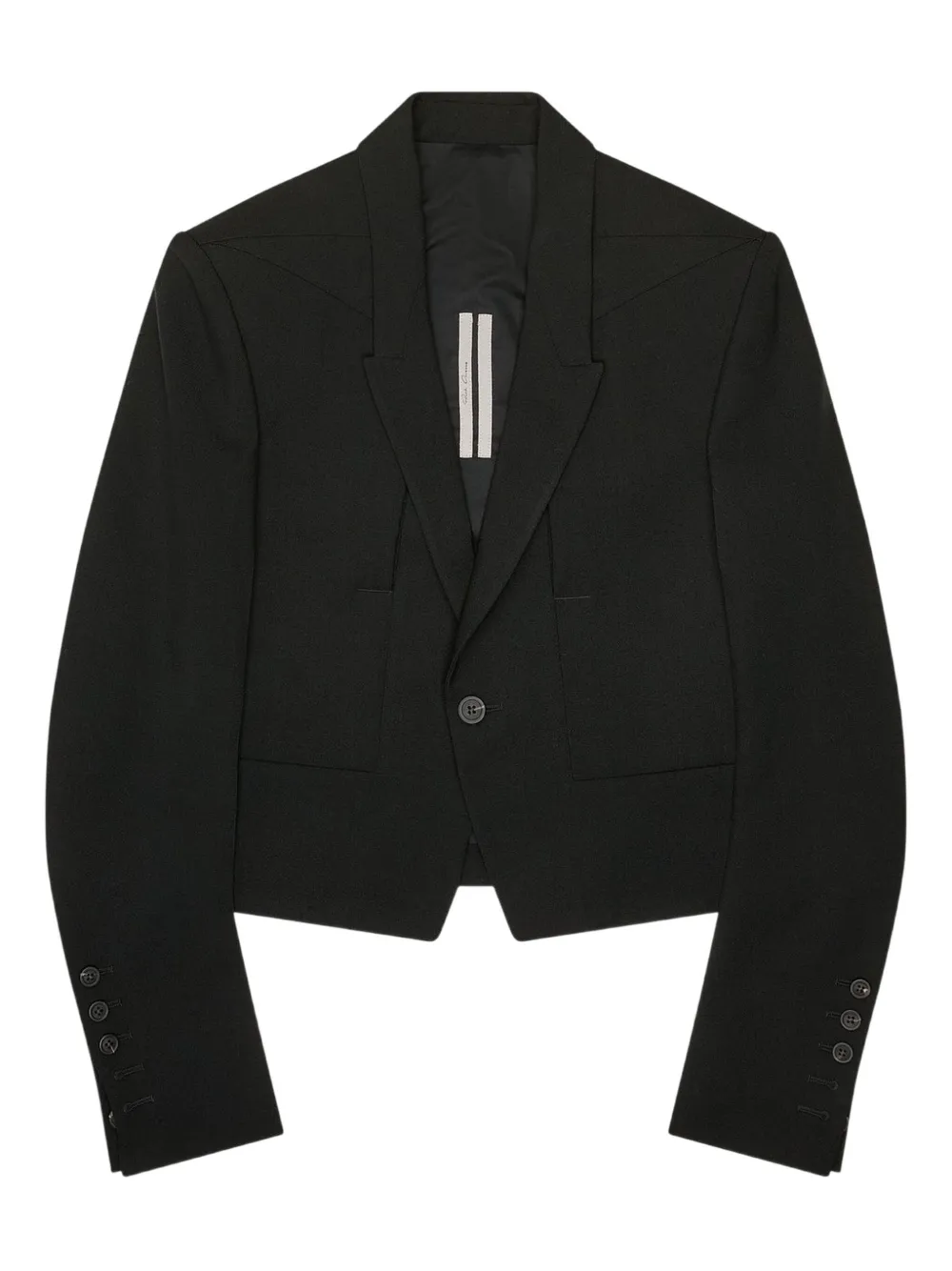 Rick Owens Buttoned Cotton Jacket In Black