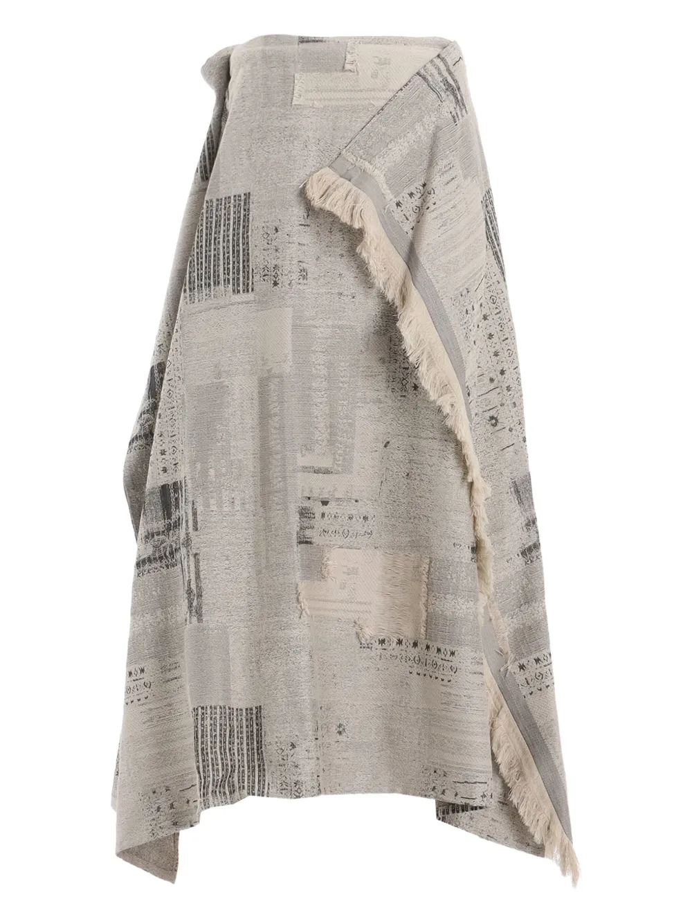 Y's Midi-rok met franje - Beige