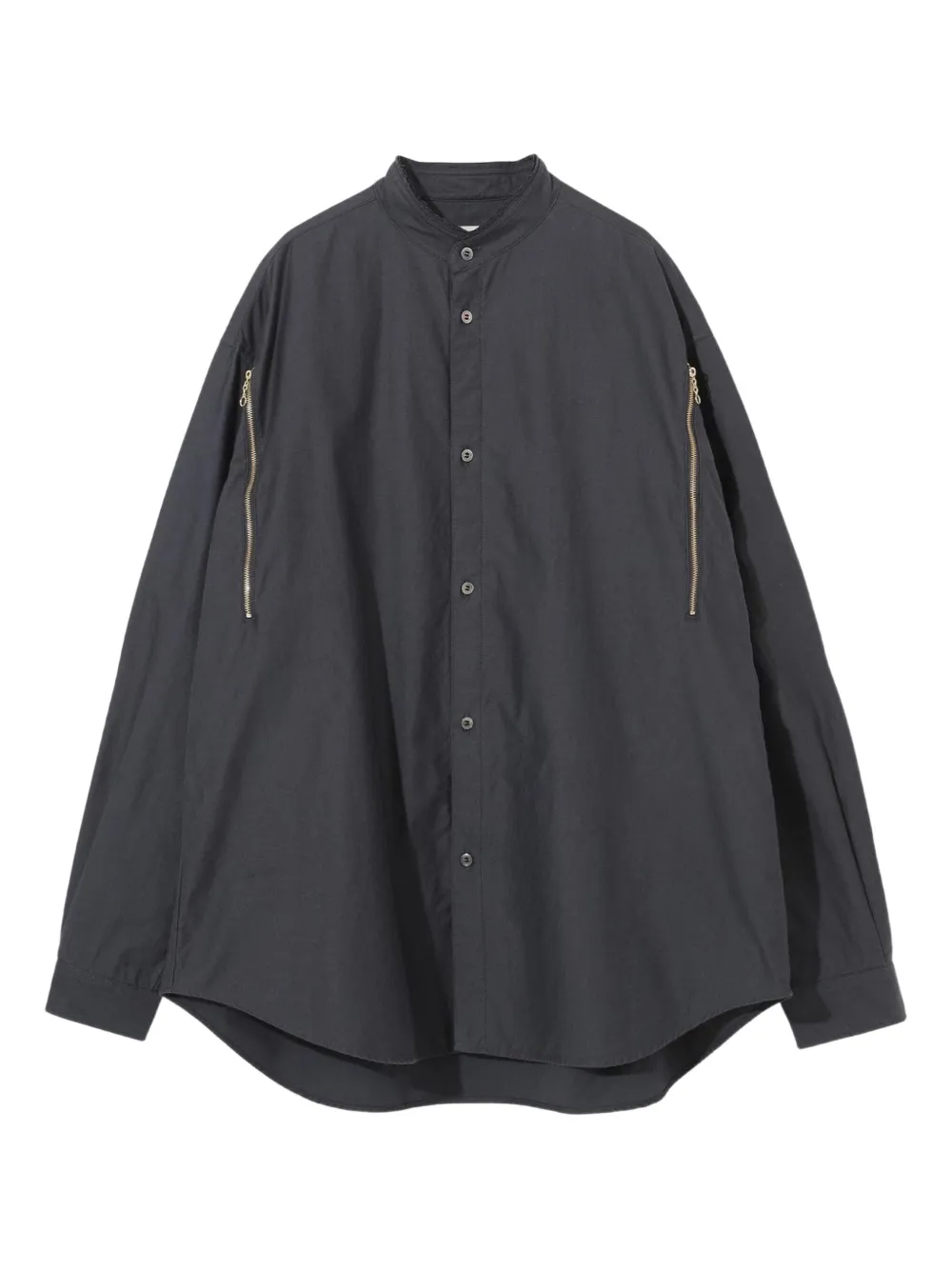 Undercover Zip-detail Cotton Shirt In Gray