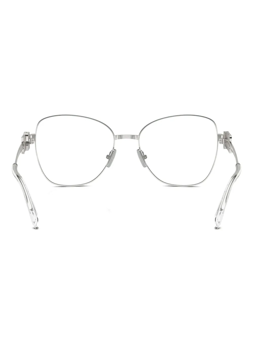 Miu Eyewear Bril met cat-eye montuur en tempeldetail Zilver
