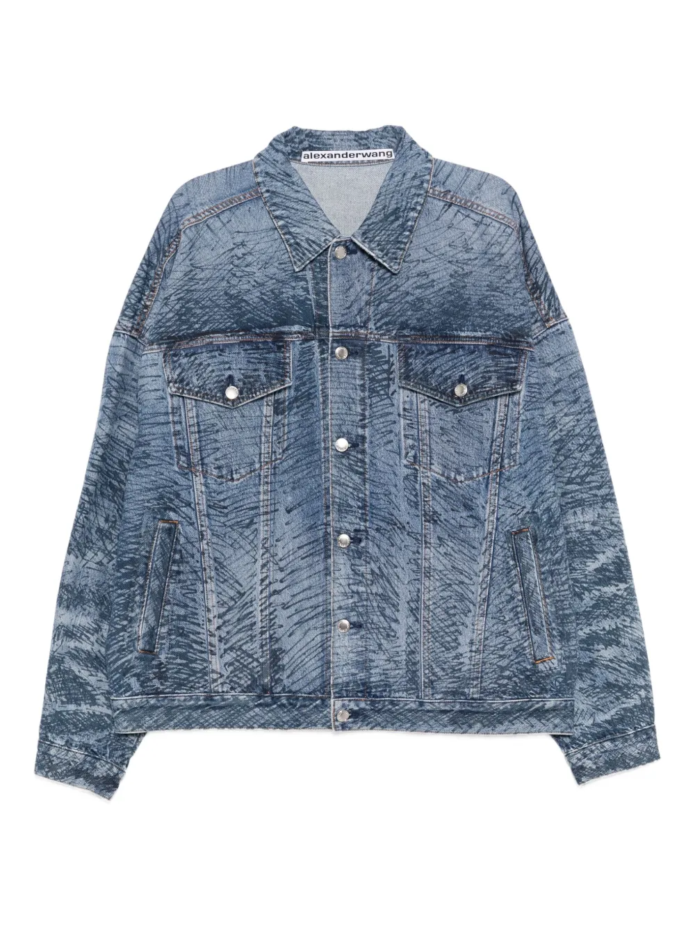 Alexander Wang marker-print denim jacket | Blue | Image 1