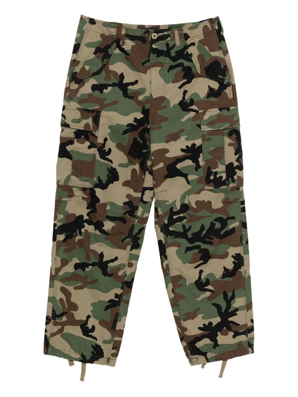Stüssy Pantaloni dritti con stampa camouflage - Verde