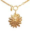 CHANEL Pre-Owned 1970-1980 Gold Plated Leo Lion Sun Medallion Necklace costume necklace