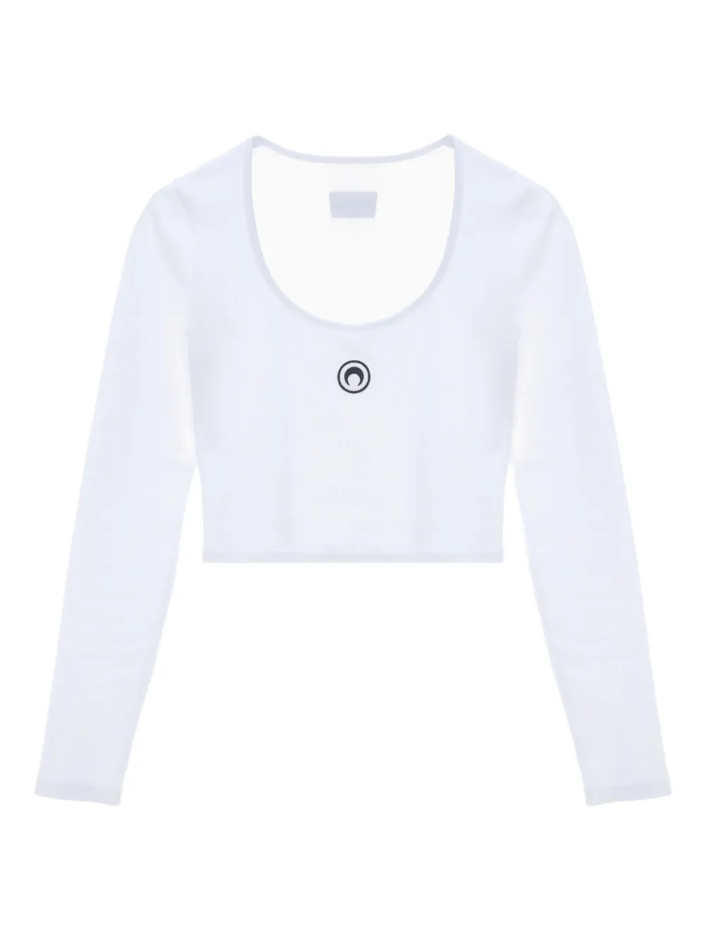Marine Serre logo-embroidered round-neck top | White | Image 1