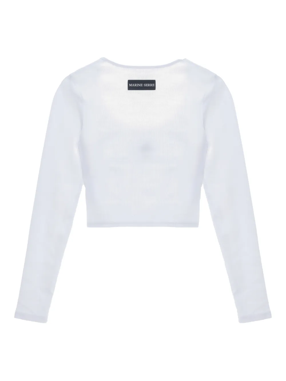 Marine Serre Logo-embroidered Round-neck Top In White