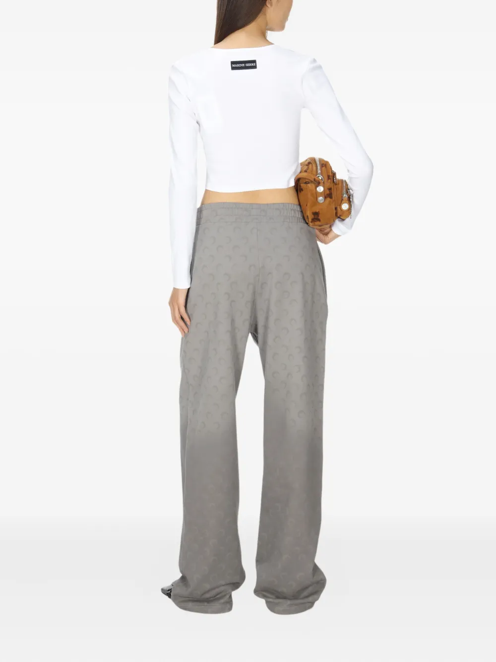 Marine Serre Logo-embroidered Round-neck Top In White