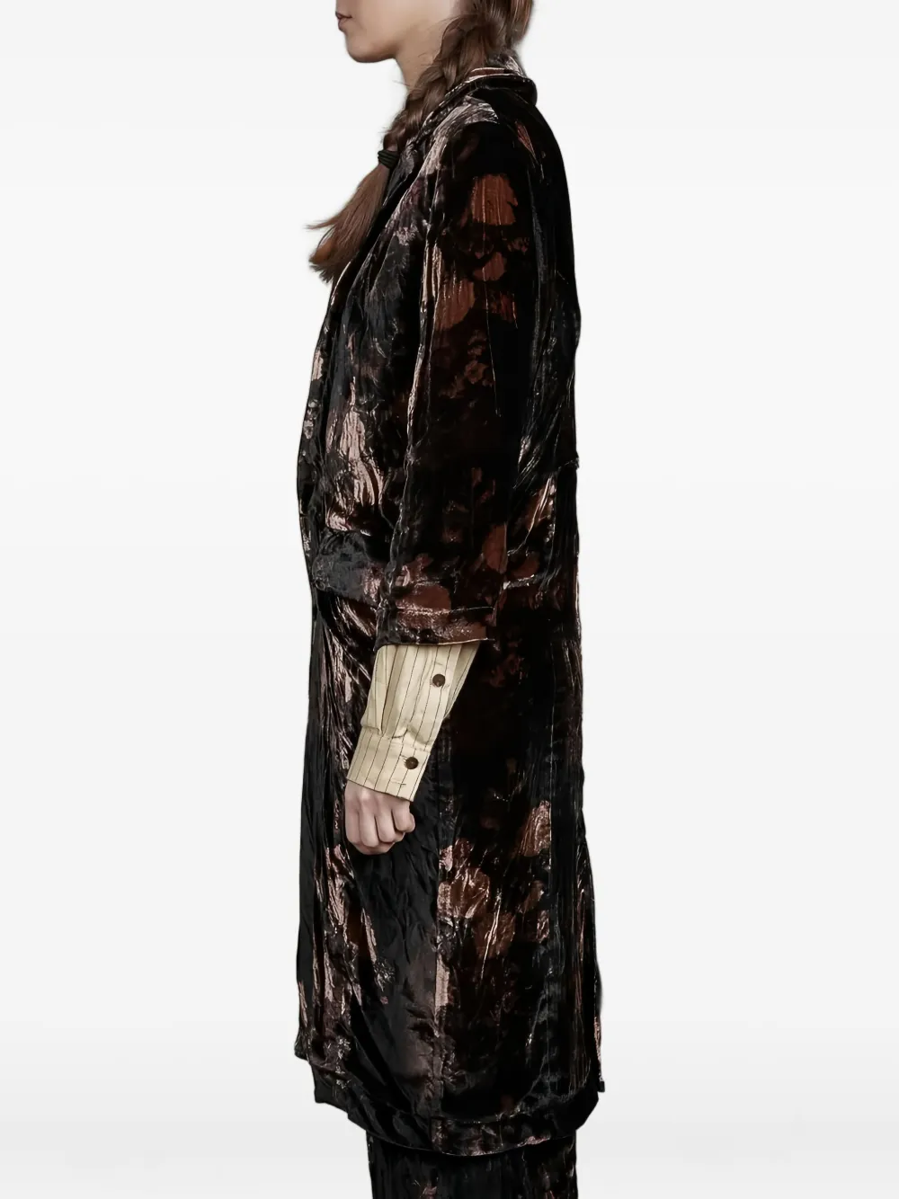 Aleksandr Manamïs Double-breasted Velvet Coat In Black