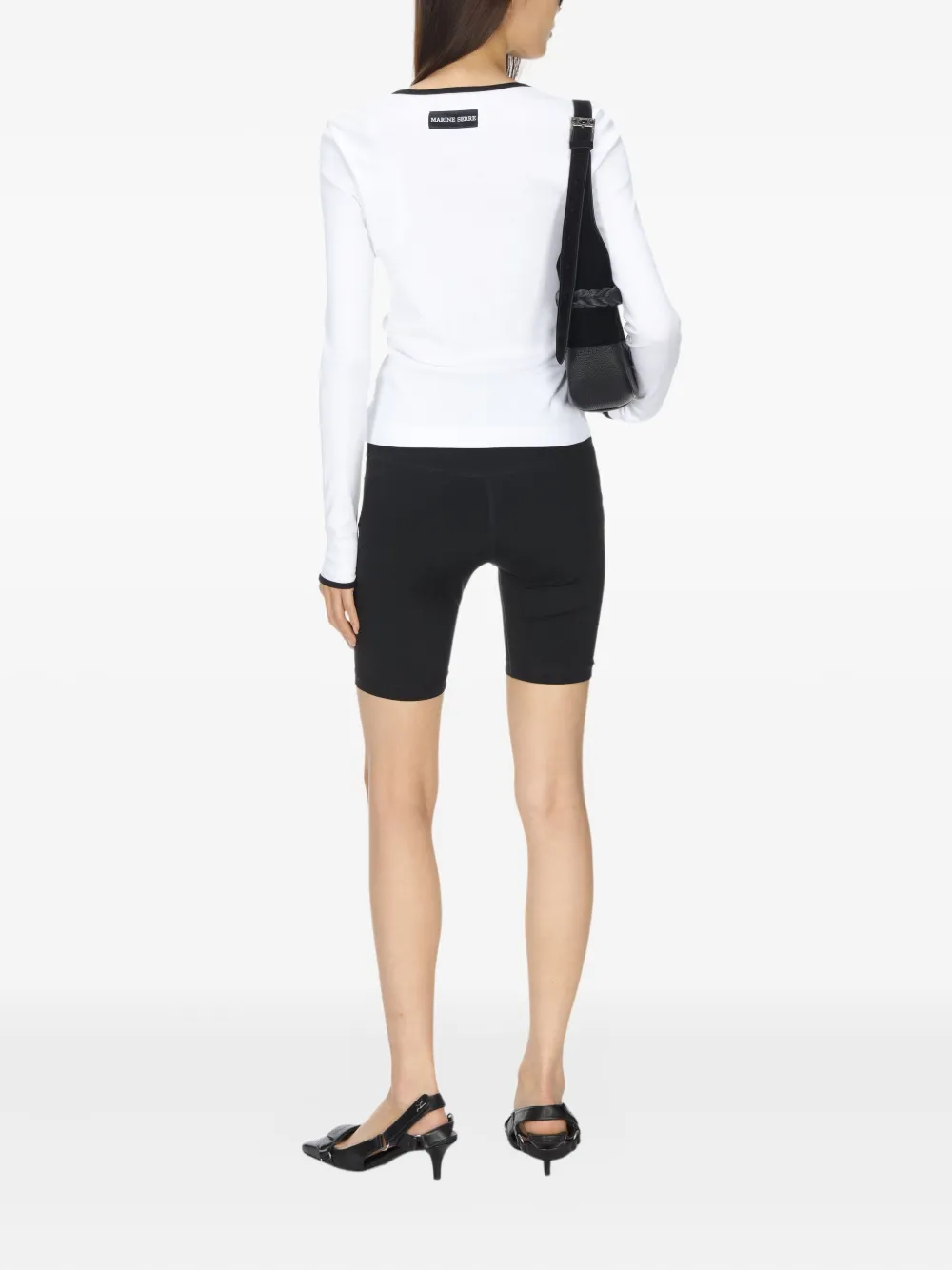 Marine Serre Cotton Top With Embroidered Logo In White