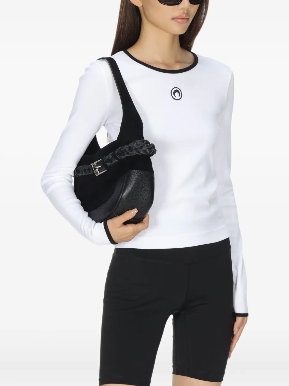 Marine Serre Cotton Top With Embroidered Logo In White