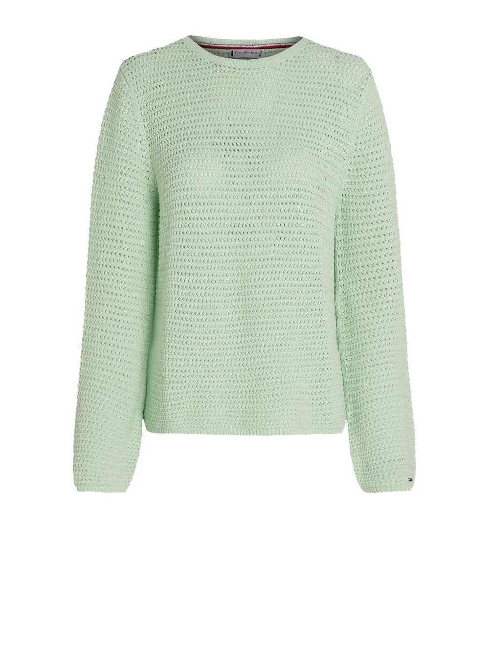 Tommy Hilfiger Pointelle Crew-neck Sweater In Green