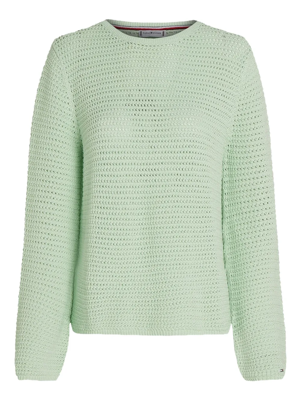 Tommy Hilfiger Pointelle Crew-neck Sweater In Green