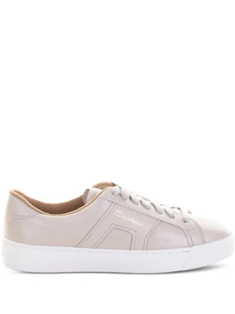 Santoni leather lace-up sneakers