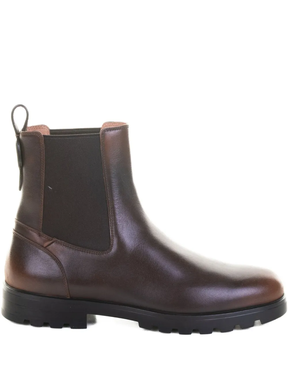 Santoni elastic-panelled leather boots Brown