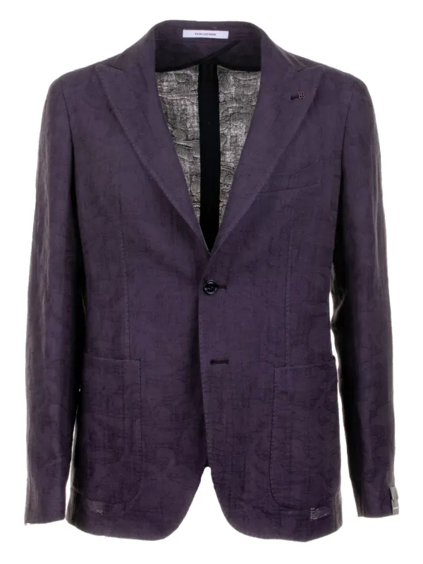 Tagliatore Linen-blend Blazer in Brown
