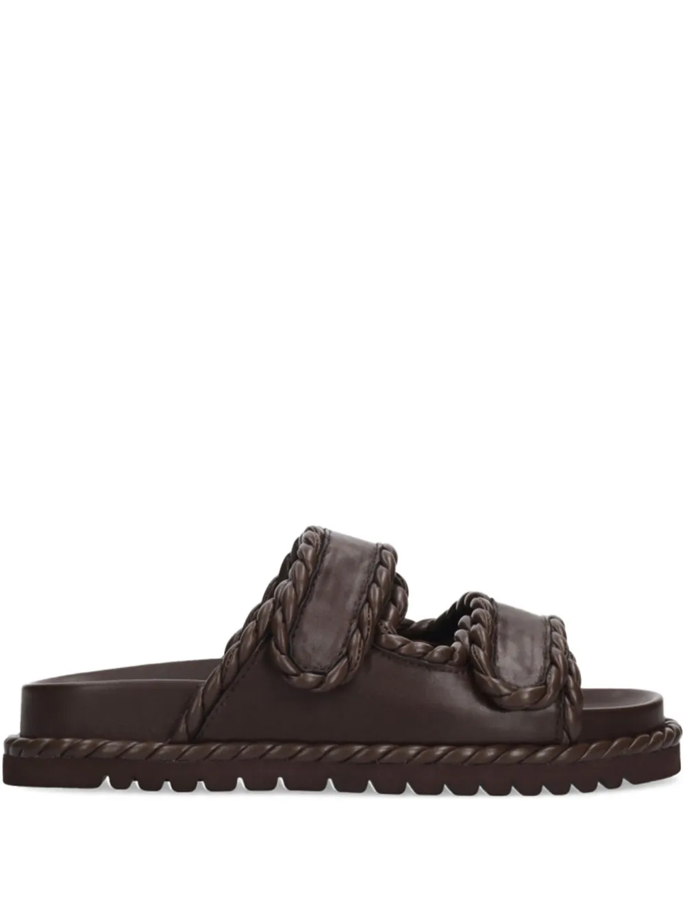 Bibi Lou Lama braided leather sandals Brown
