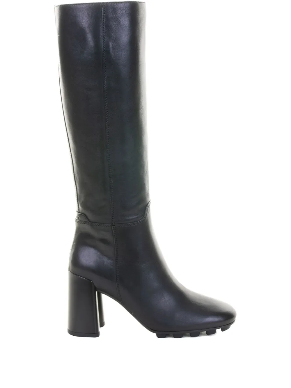 Hogan Block-heel Leather Boots In Black