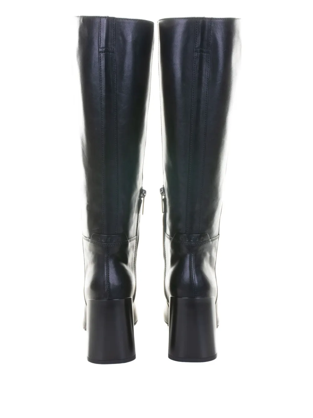 Hogan Block-heel Leather Boots In Black