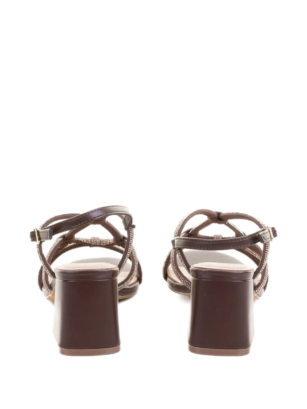 Bibi Lou Embellished Block-heel Sandals In Brown