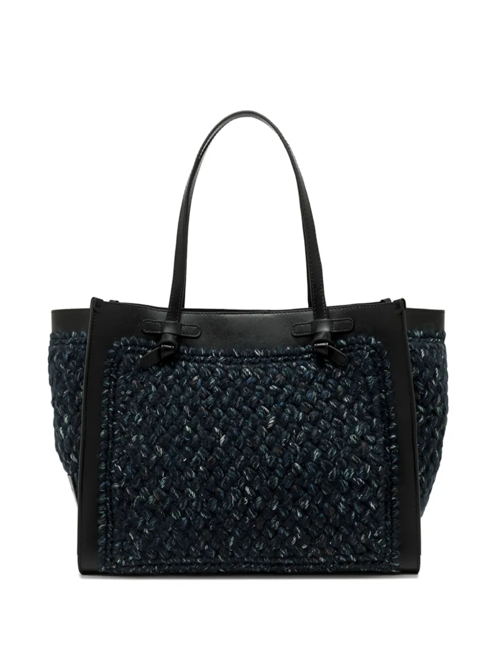 Gianni Chiarini Marcella Braided Leather Tote Bag In Black