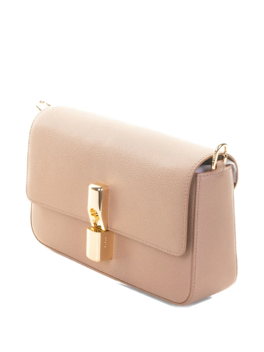 Furla Lock-detail Leather Shoulder Bag In Neutral