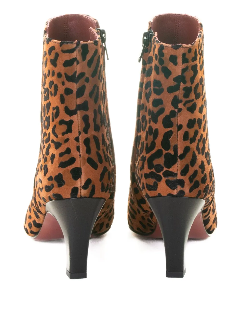 Roberto Festa 70mm leopard-pattern stiletto ankle boots Brown