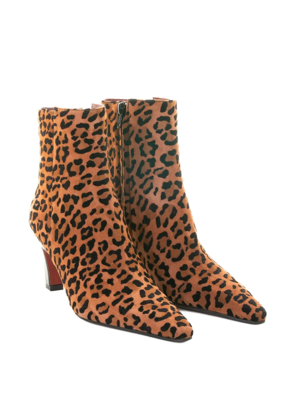 Roberto Festa 70mm leopard-pattern stiletto ankle boots Brown