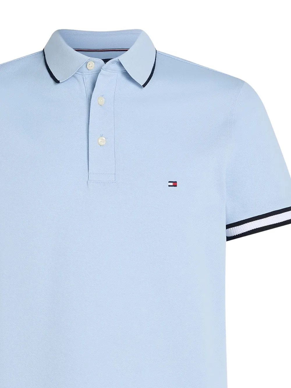 Tommy Hilfiger tipped-sleeve polo shirt - Blauw
