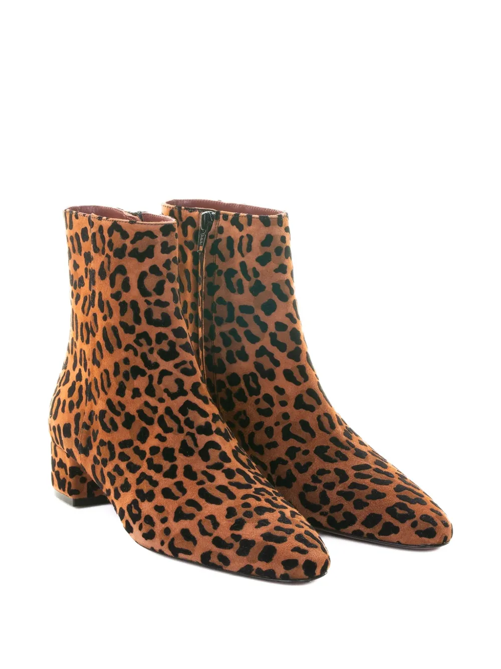 Roberto Festa Leopard-print Block-heel Boots In Brown