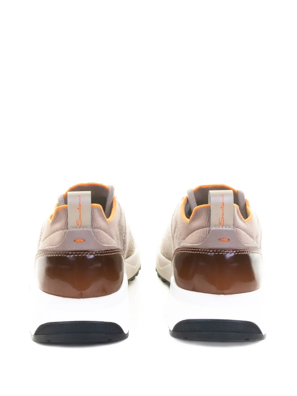 Santoni knitted-panel sneakers Brown