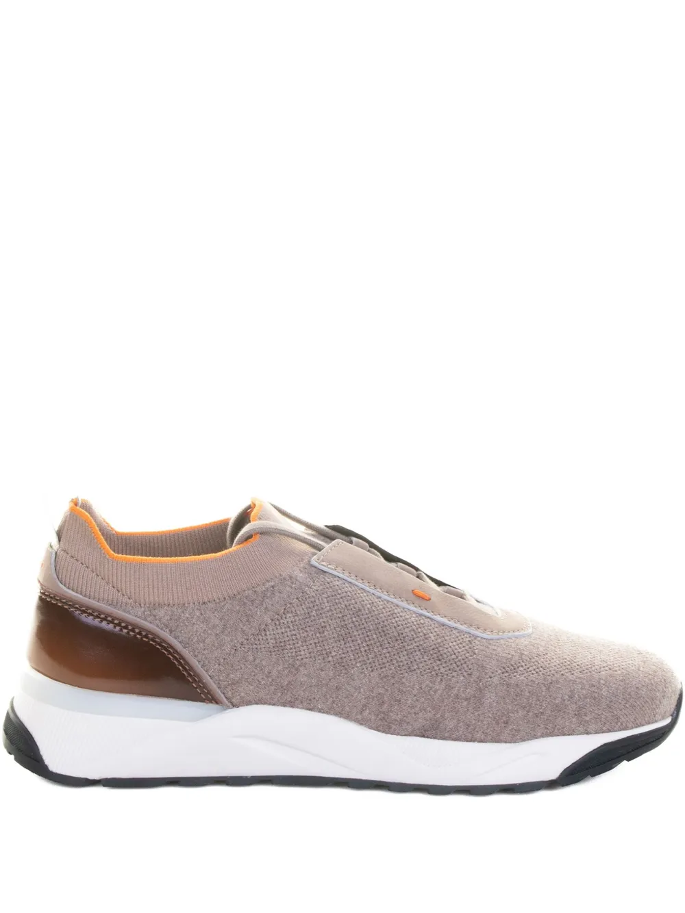 Santoni knitted-panel sneakers Brown