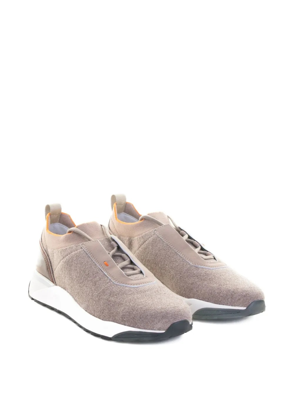 Santoni knitted-panel sneakers Brown