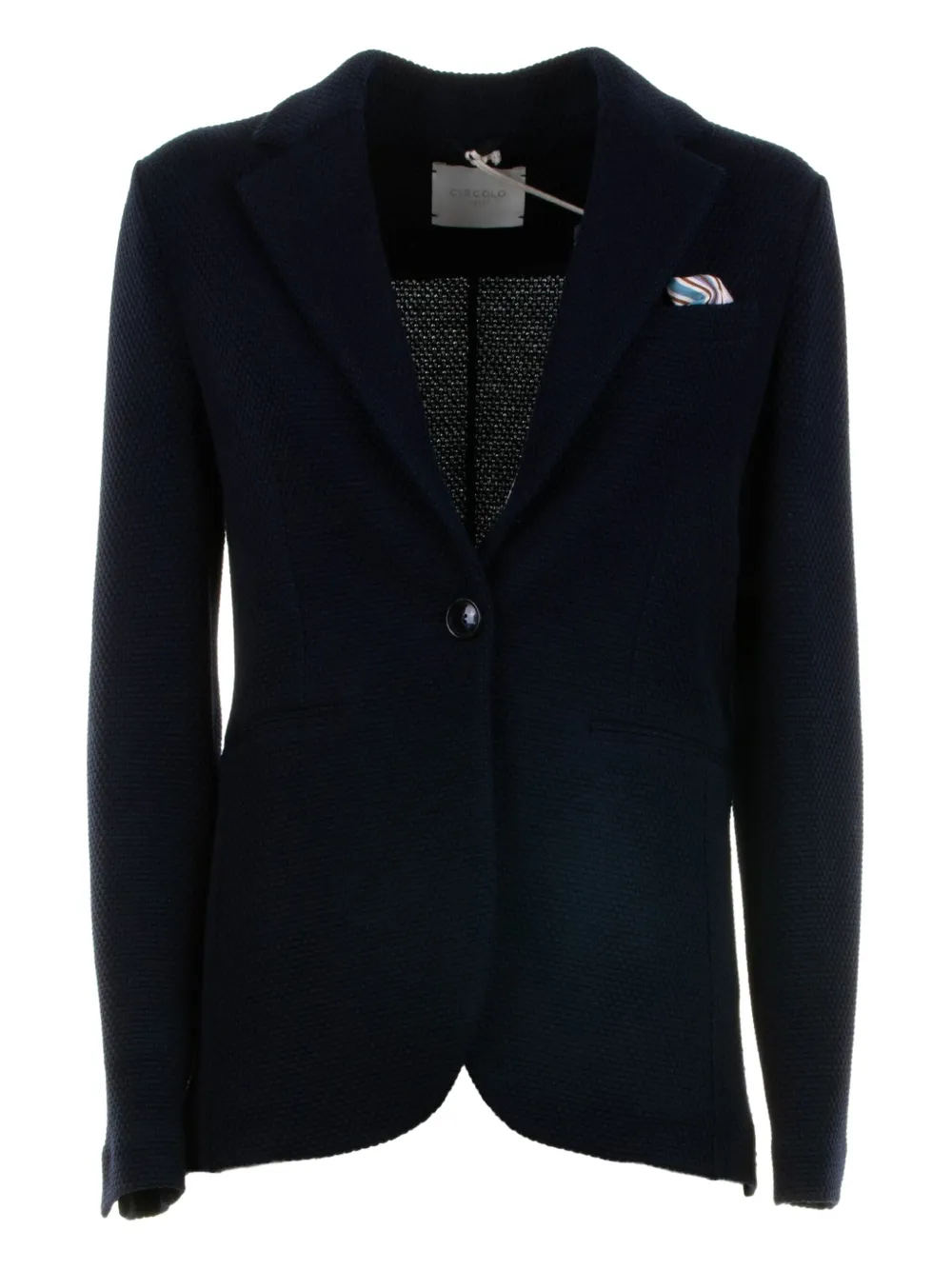 Circolo 1901 Textured Single-breasted Jacket In Blue