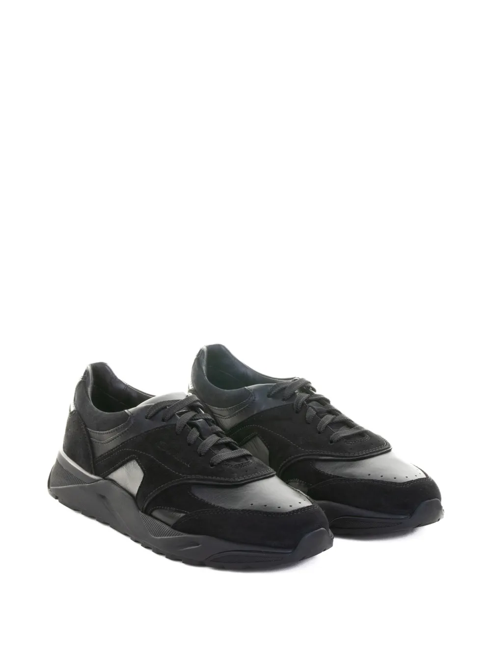 Santoni leather sneakers Black