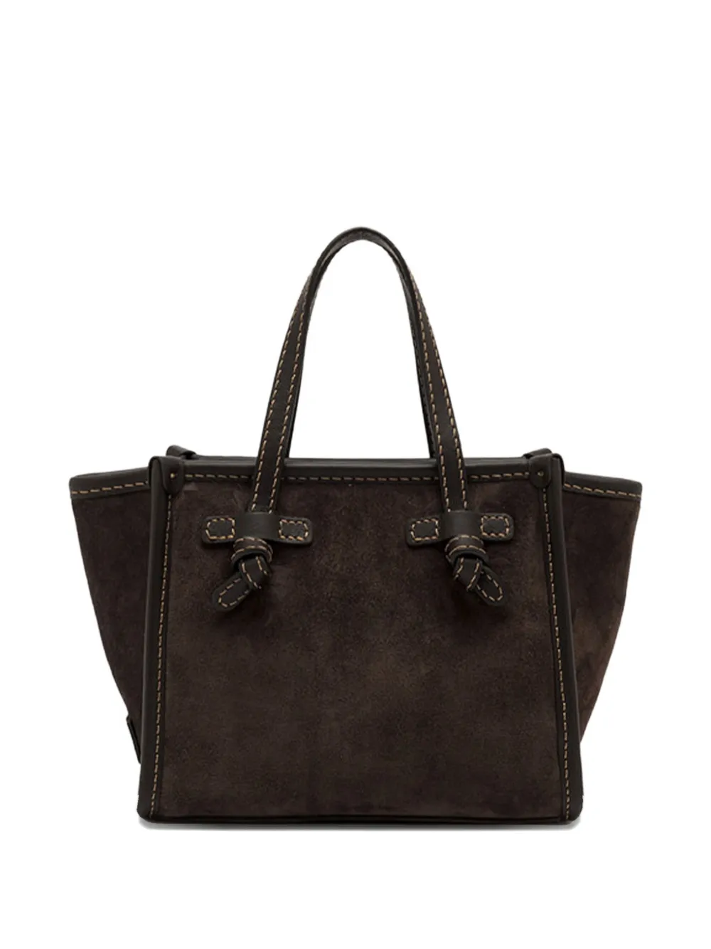 GIANNI CHIARINI knotted suede tote bag - Bruin