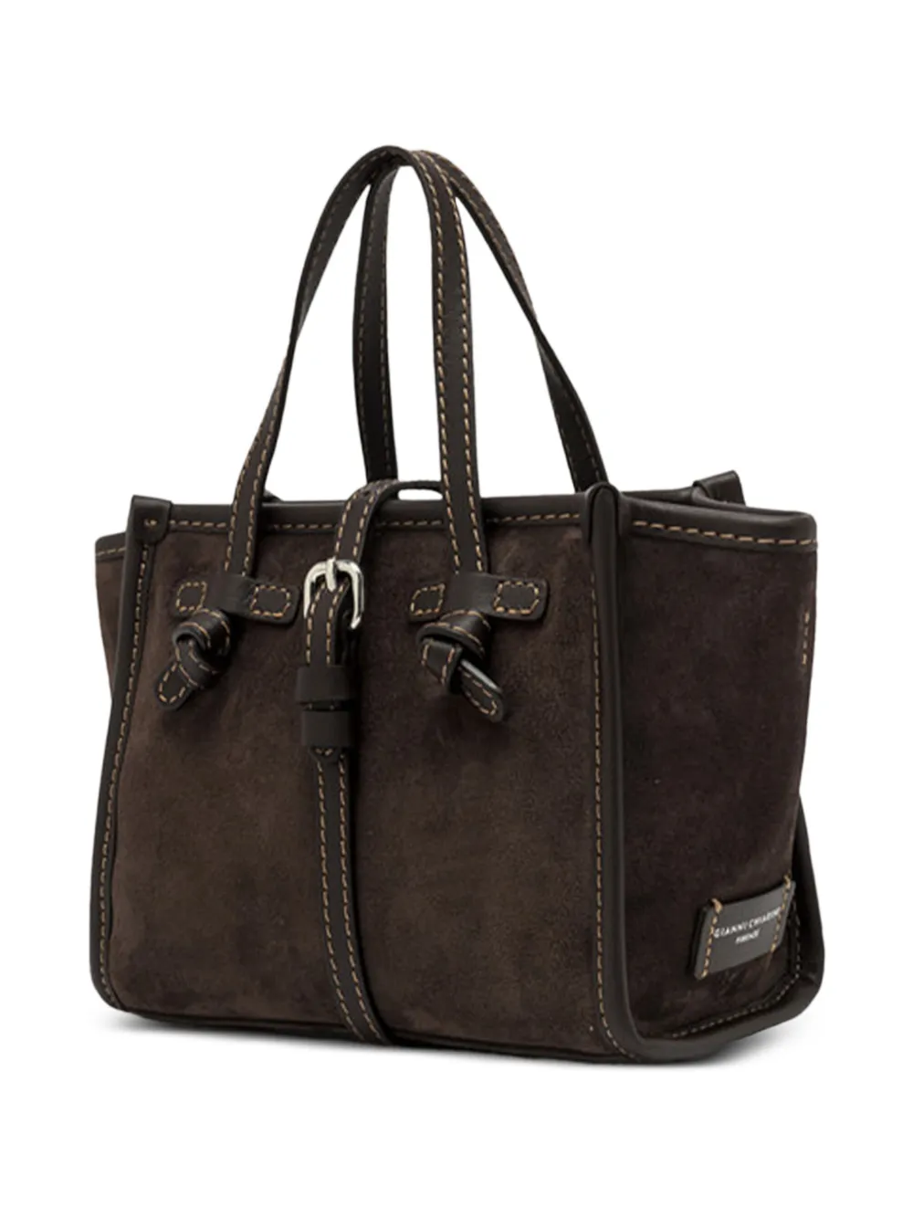 GIANNI CHIARINI Marcella shopper met contrasterende stiksels Bruin