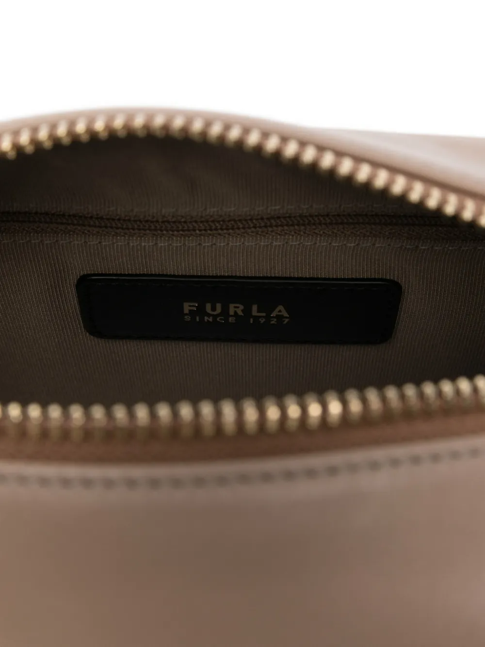 Furla Leren shopper met ritssluiting Beige