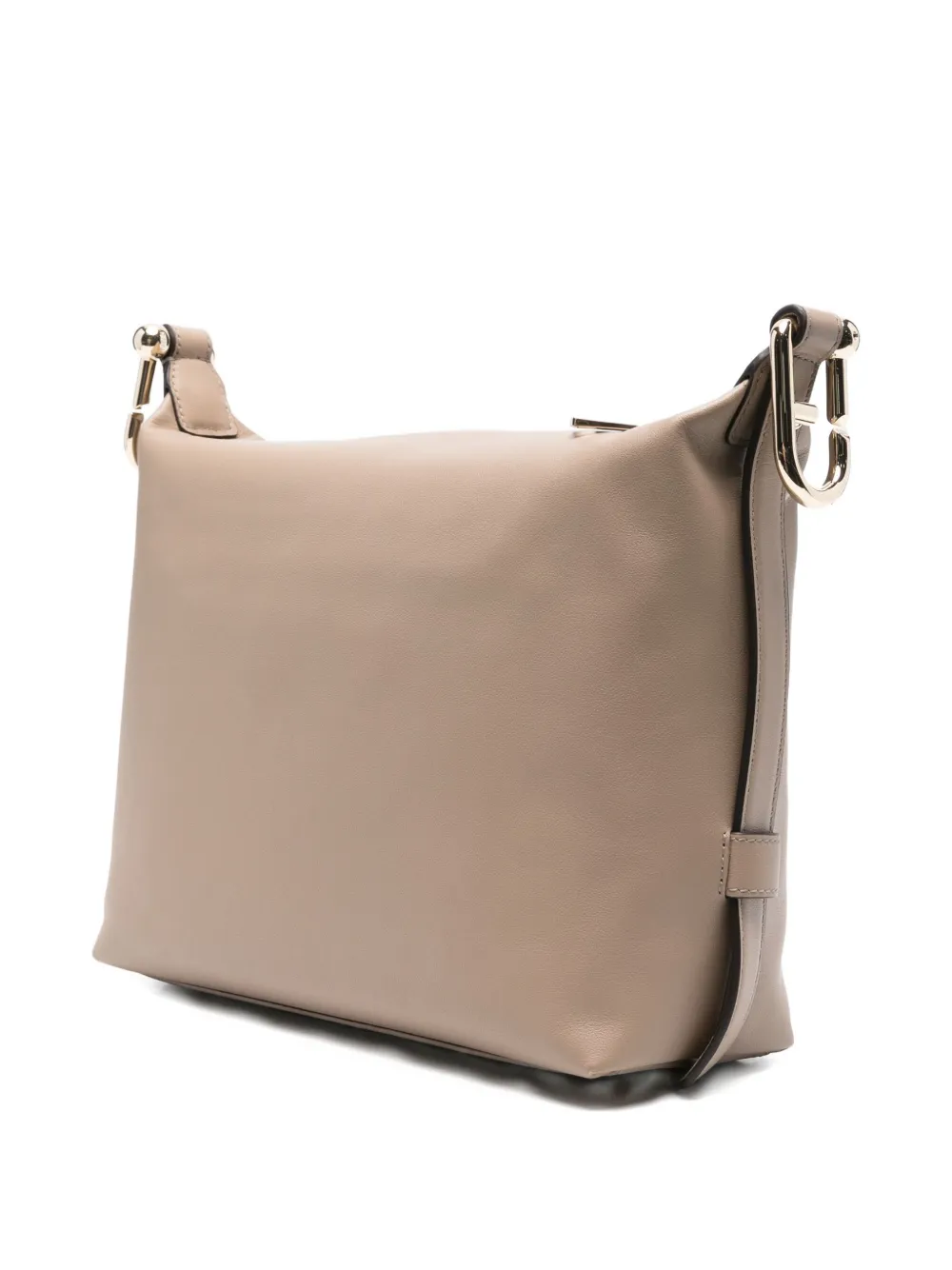 Furla Leren shopper met ritssluiting Beige