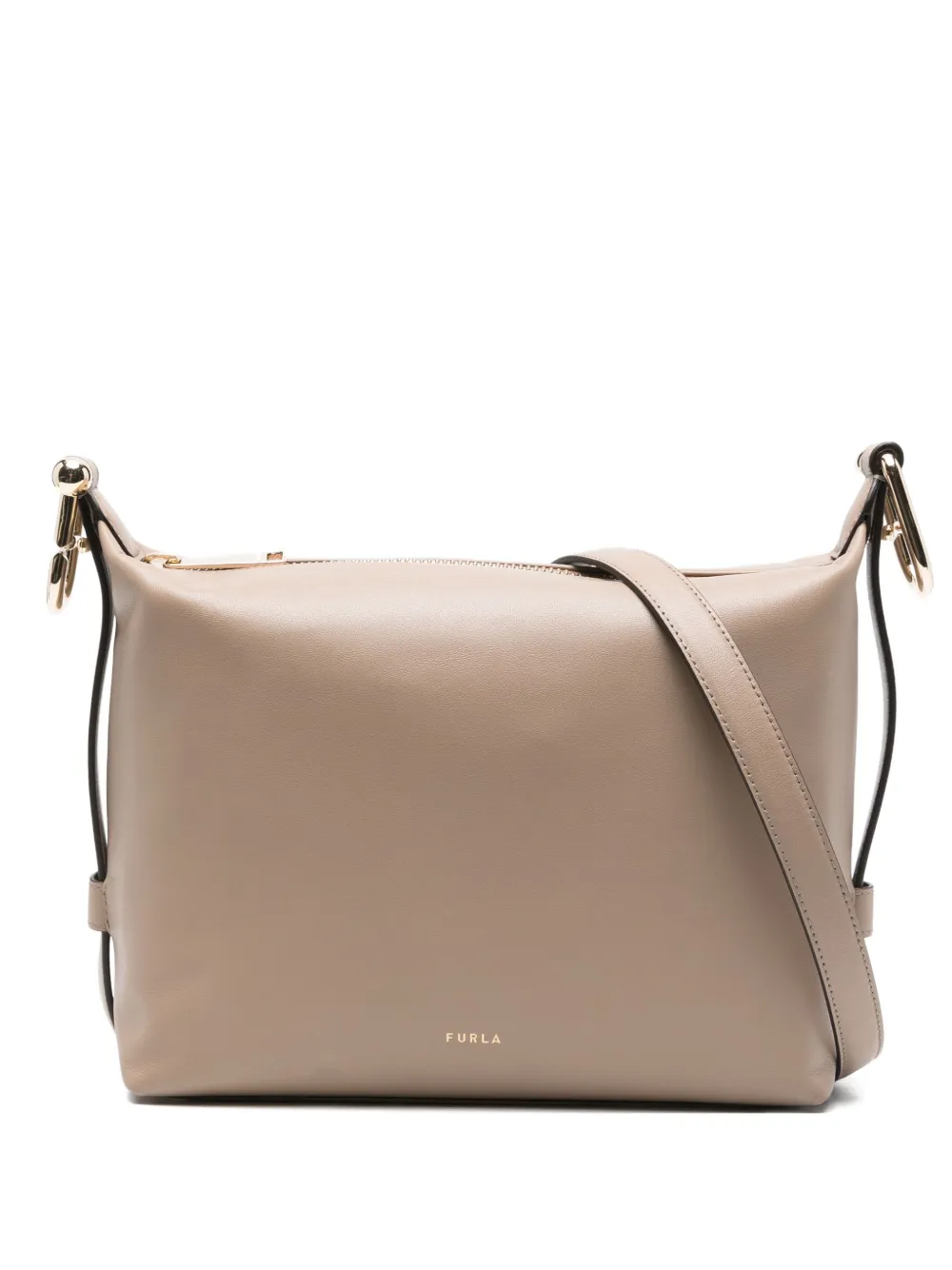Furla zip-fastening leather shoulder bag - Toni neutri