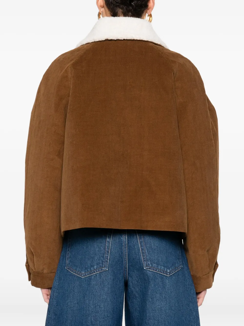 Maje Jack met lammy kraag Bruin