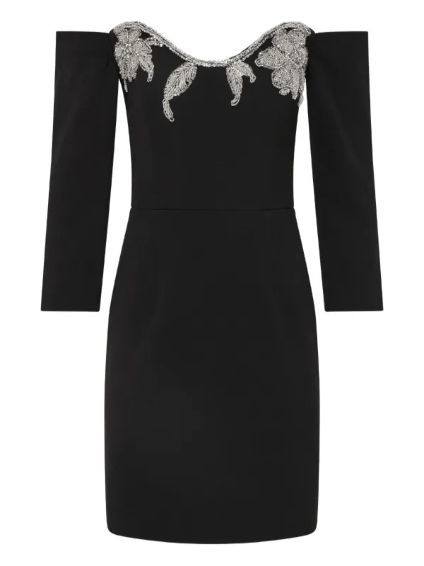 rebecca vallance black dress It Takes Two Long Sleeve Ribbed Mini Dress (Black) · NanaMacs main image 1