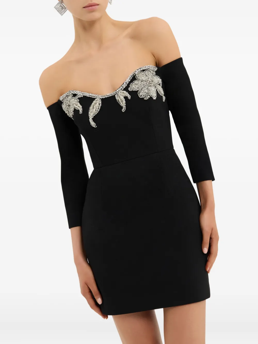Rebecca Vallance Ellerie Embellished Mini Dress In Black