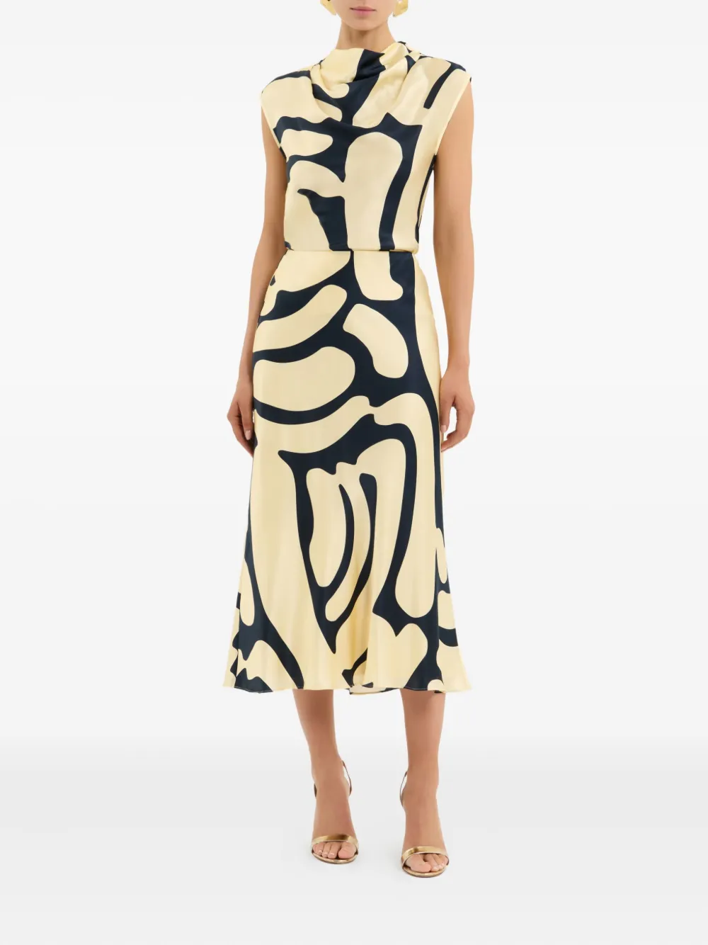 Rebecca Vallance Dune Printed Midi Skirt In Multi