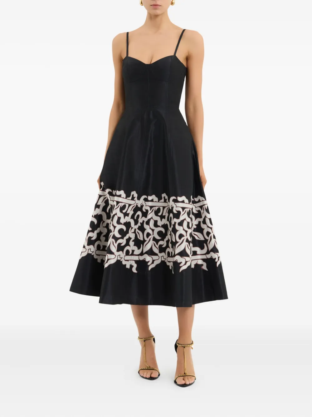 Rebecca Vallance Sundia midi-jurk met print - Zwart