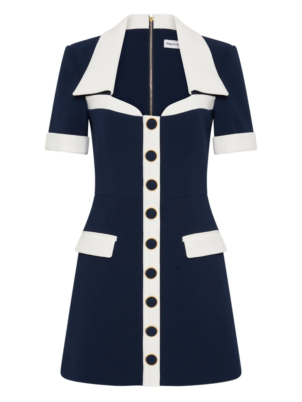 Rebecca Vallance Ula button-fastening mini dress | Blue | Image 1