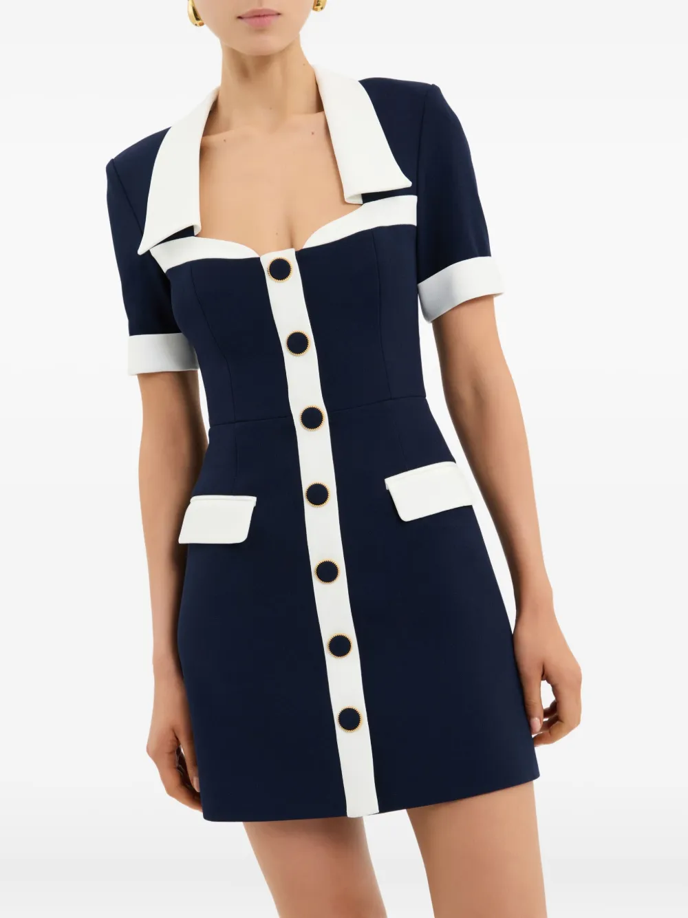 Rebecca Vallance Ula mini-jurk met knoopsluiting Blauw