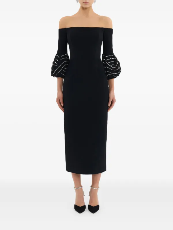 rebecca vallance black midi dress Rebecca Vallance Estella Midi Dress