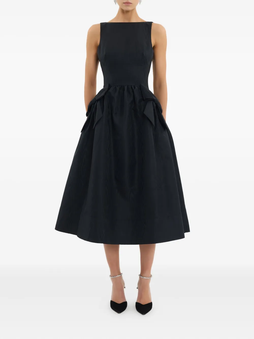 Rebecca Vallance Narcissa midi-jurk met strik - Zwart