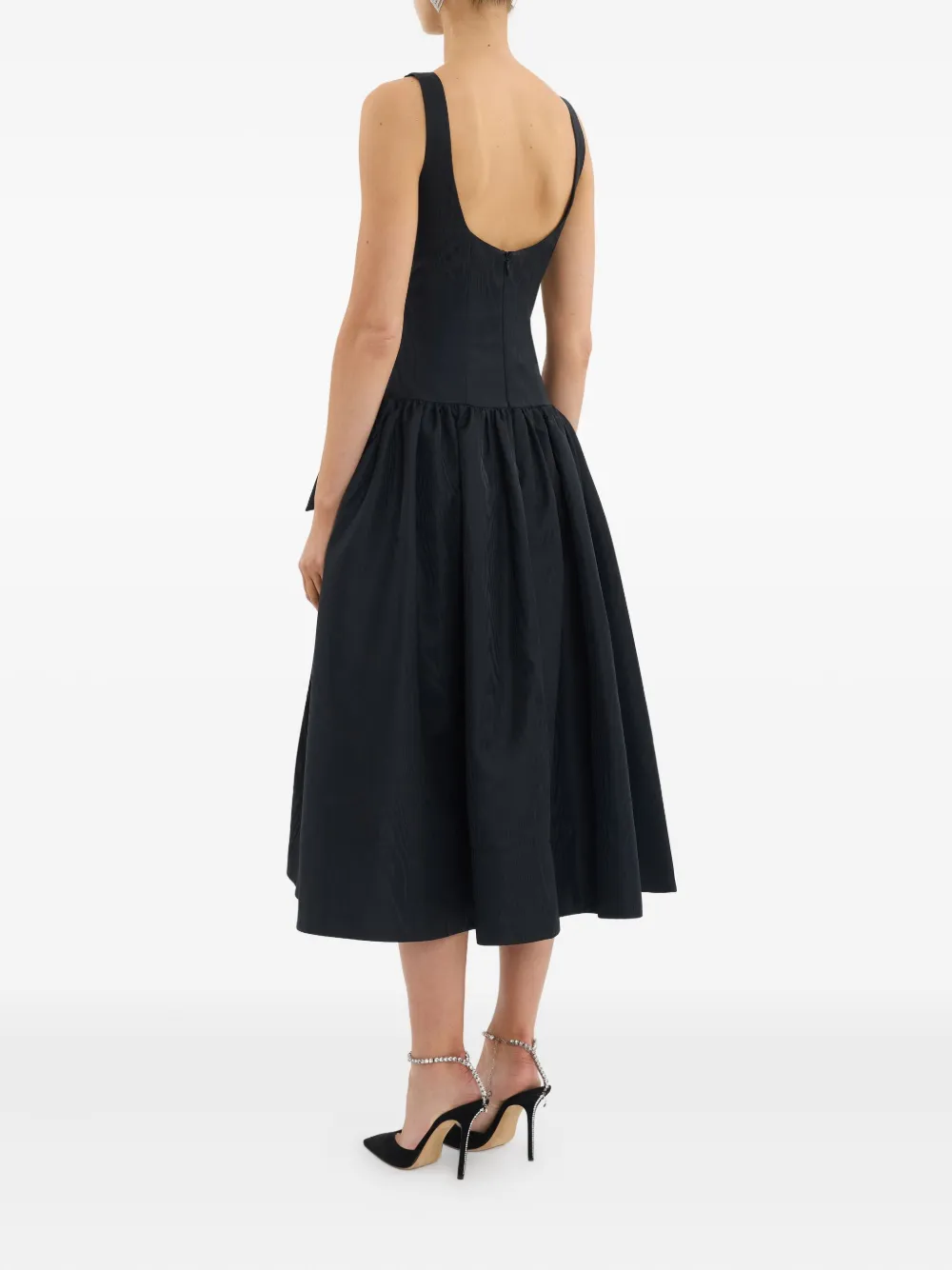 Rebecca Vallance Narcissa midi-jurk met strik Zwart